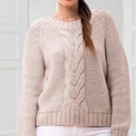 MAGLIA LANA COLLO A BARCA CON TRECCIONA